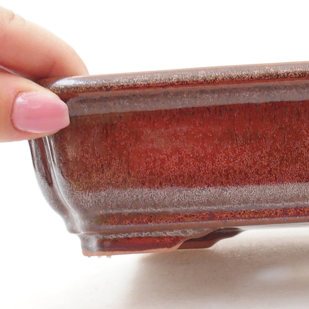 Cuenco bonsái de cerámica 18 x 13,5 x 5 cm, marrón