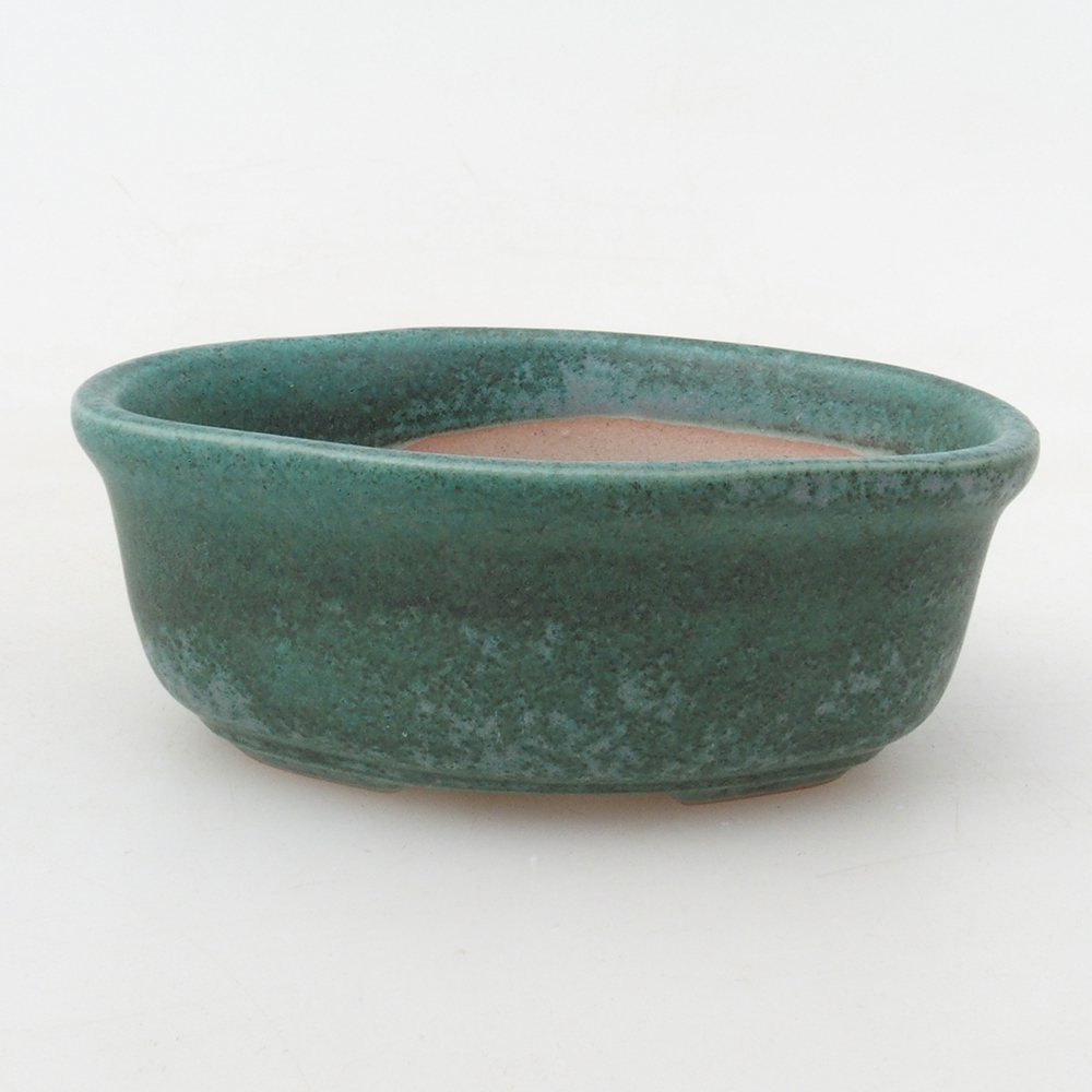 Cuenco bonsái + platillo H05 - 11 x 8 x 4 cm - verde