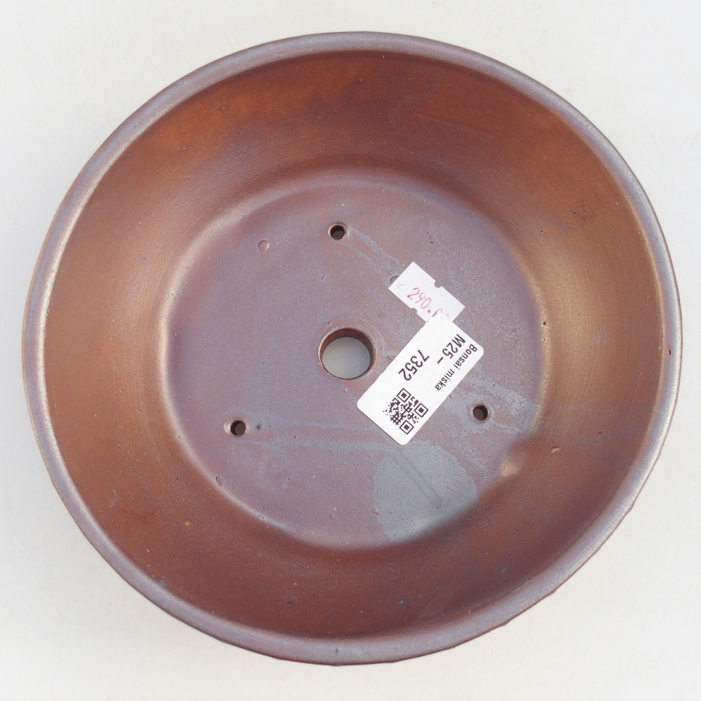 Cuenco bonsái de cerámica 18 x 18 x 5,5 cm, color metálico