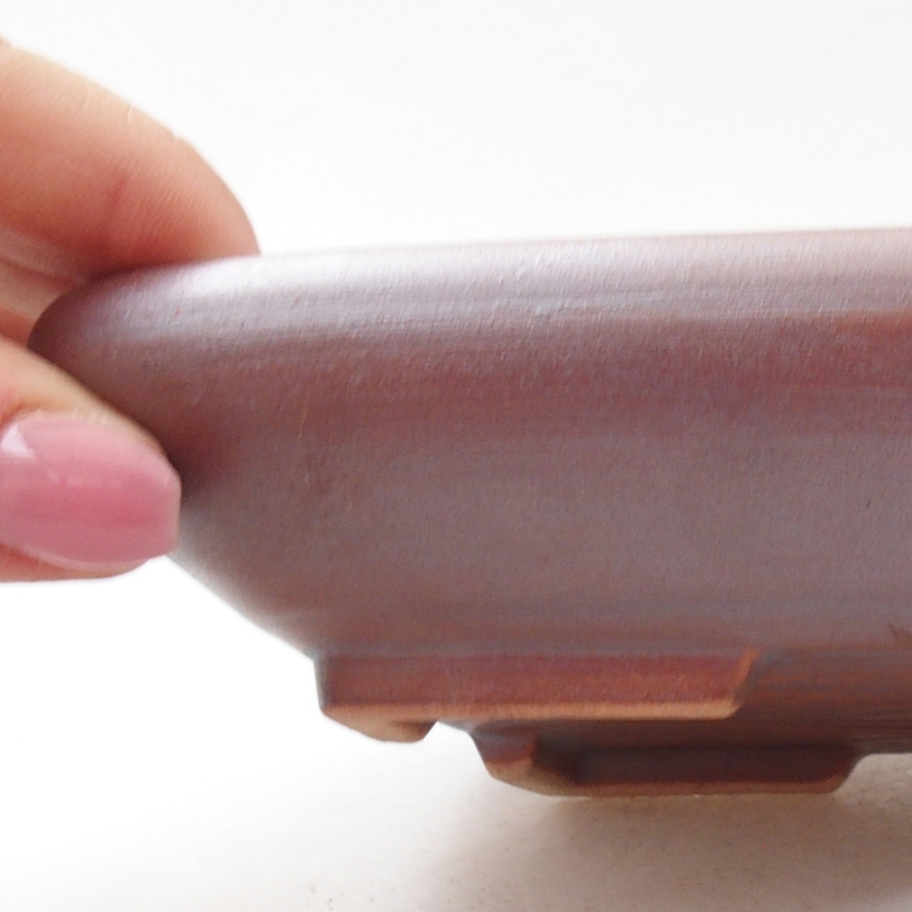 Cuenco bonsái de cerámica 17 x 13,5 x 3,5 cm, color metálico