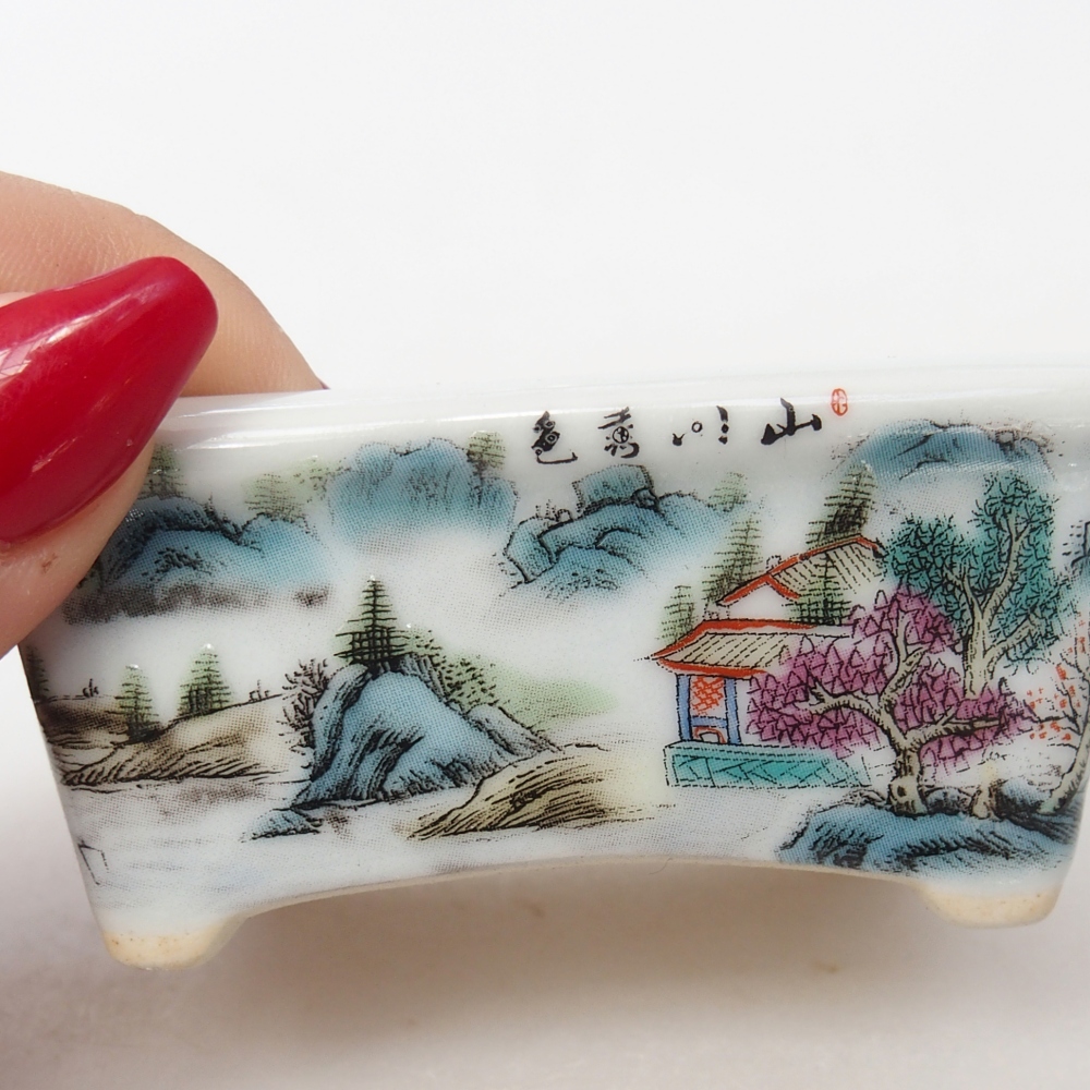 Cuenco mini bonsái 8 x 6,5 x 3,5 cm, blanco