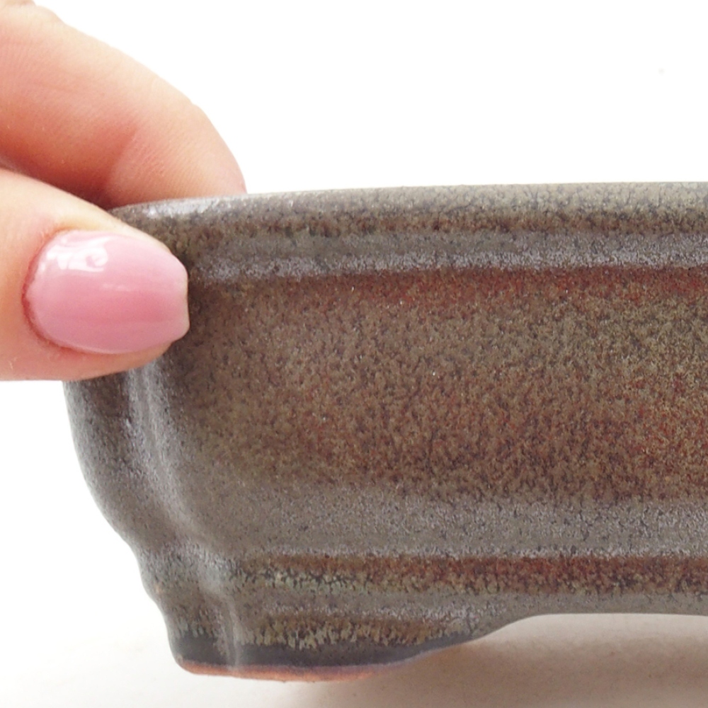 Cuenco bonsái de cerámica 16 x 12 x 5 cm, gris