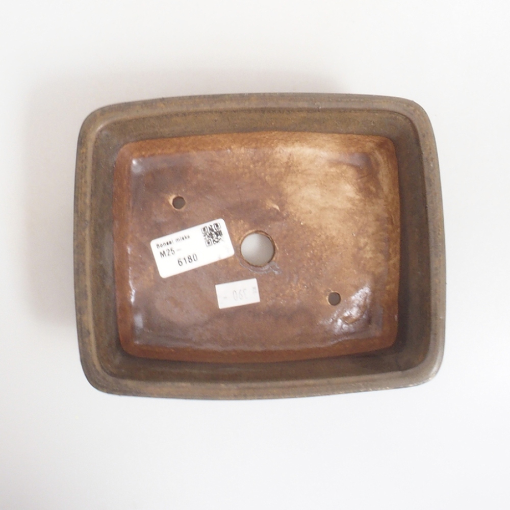 Cuenco bonsái de cerámica 10 x 8,5 x 4 cm, marrón