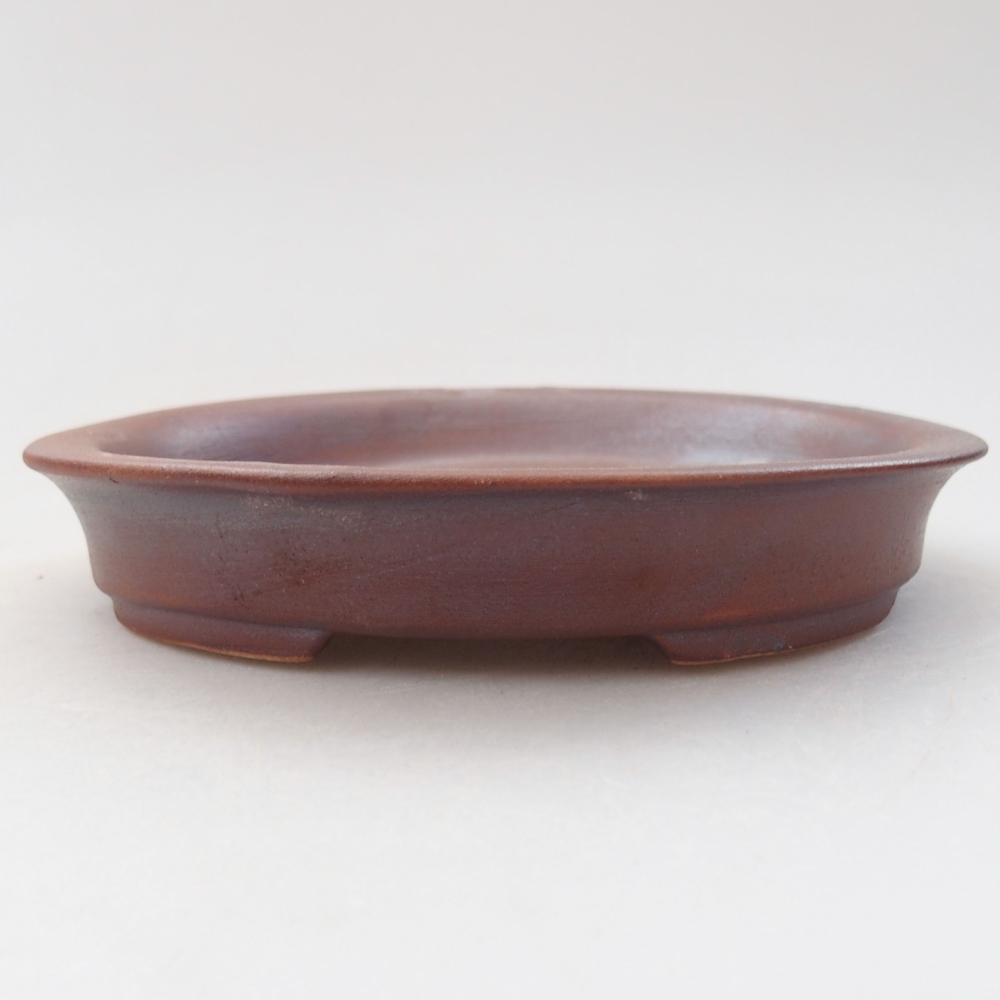 Cuenco bonsái de cerámica 12,5 x 10,5 x 2 cm, marrón