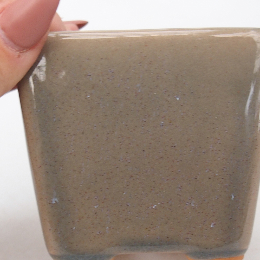 Cuenco bonsái de cerámica 7,5 x 7,5 x 7 cm, gris