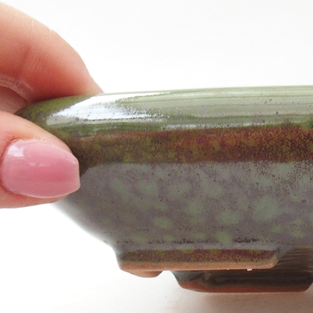 Cuenco bonsái de cerámica 17 x 13,5 x 3,5 cm, verde