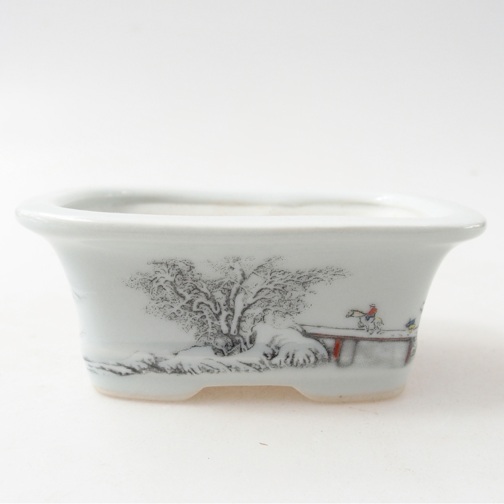 Cuenco mini bonsái 10 x 7,5 x 4 cm, color blanco