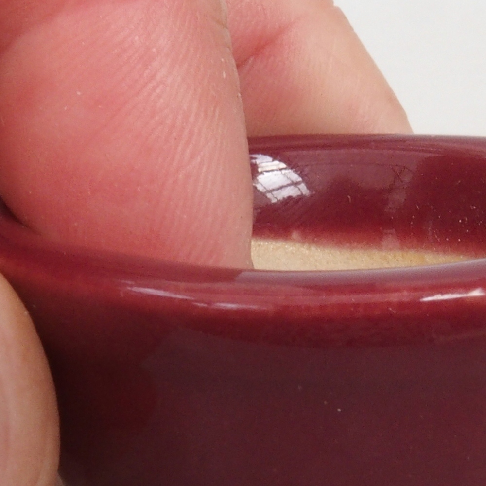 Cuenco mini bonsái 4 x 4 x 2 cm, burdeos