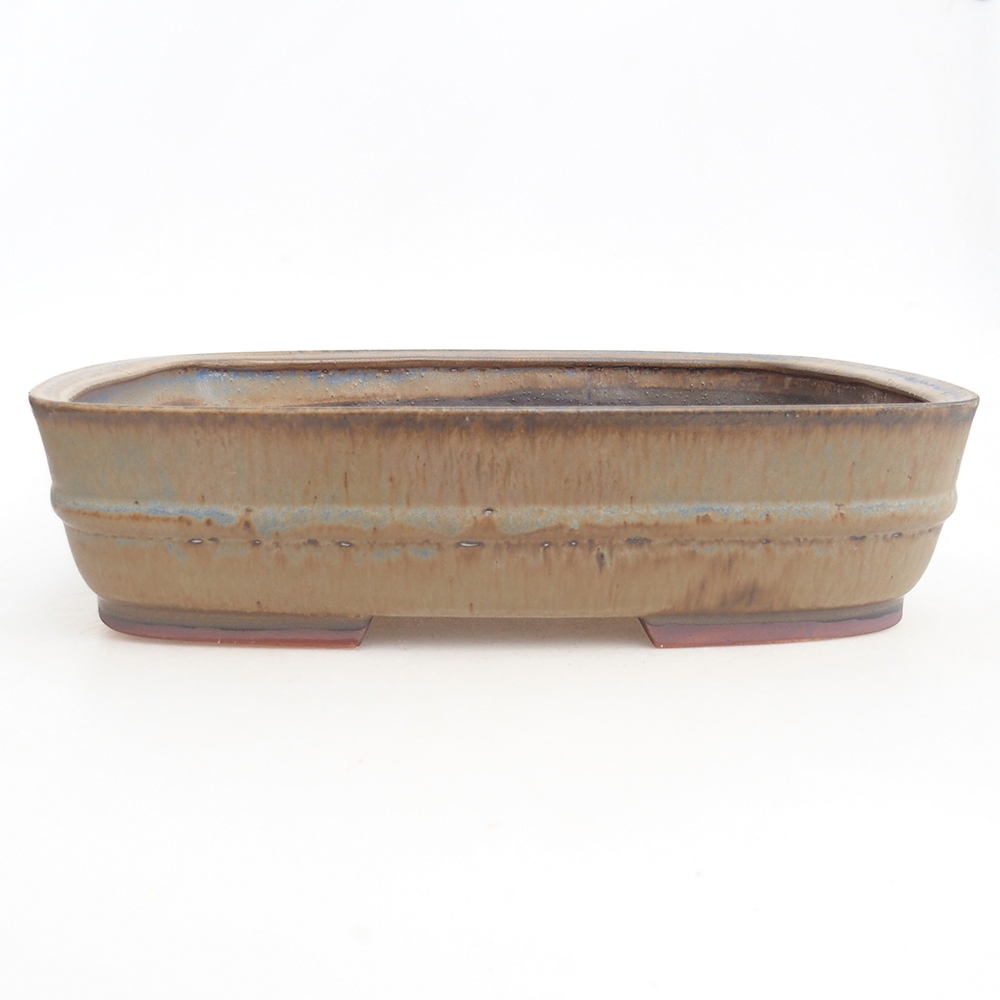 Cuenco bonsái de cerámica 29,5 x 25 x 7 cm, color azul