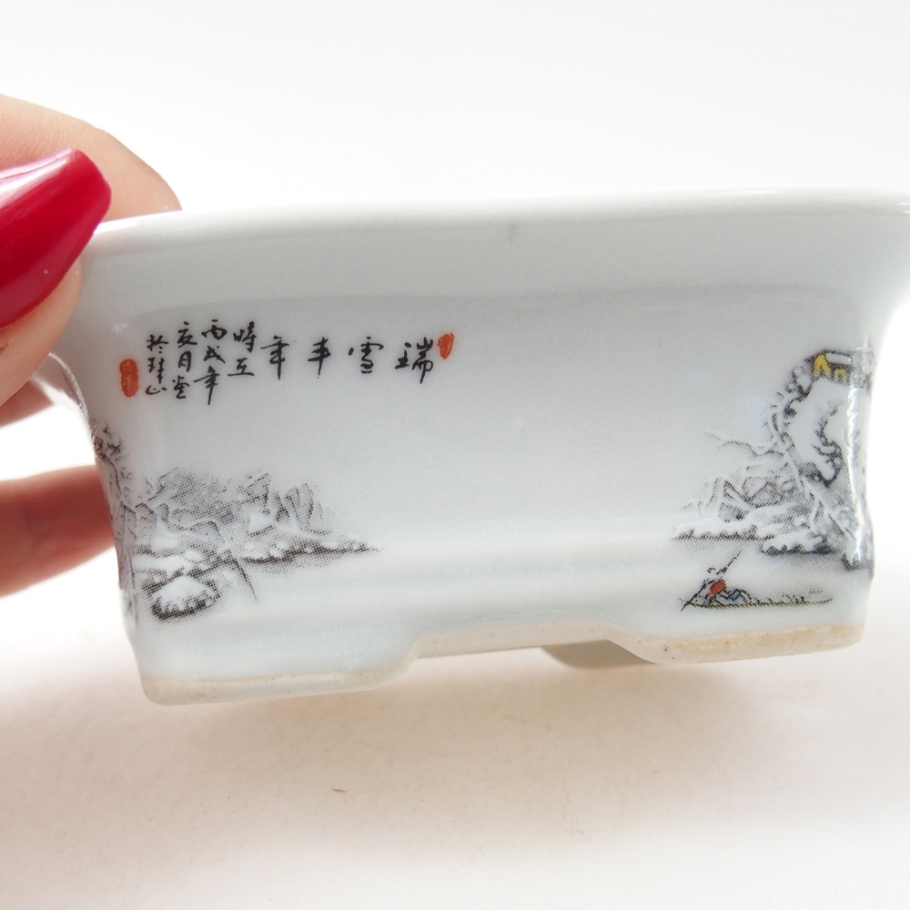 Cuenco mini bonsái 10 x 7,5 x 4 cm, color blanco