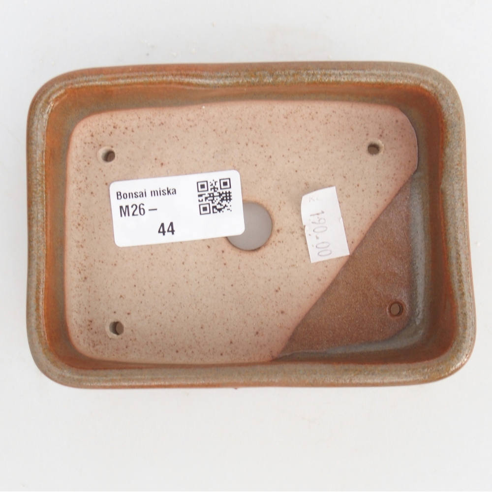 Cuenco bonsái de cerámica 12,5 x 9,5 x 3,5 cm, marrón