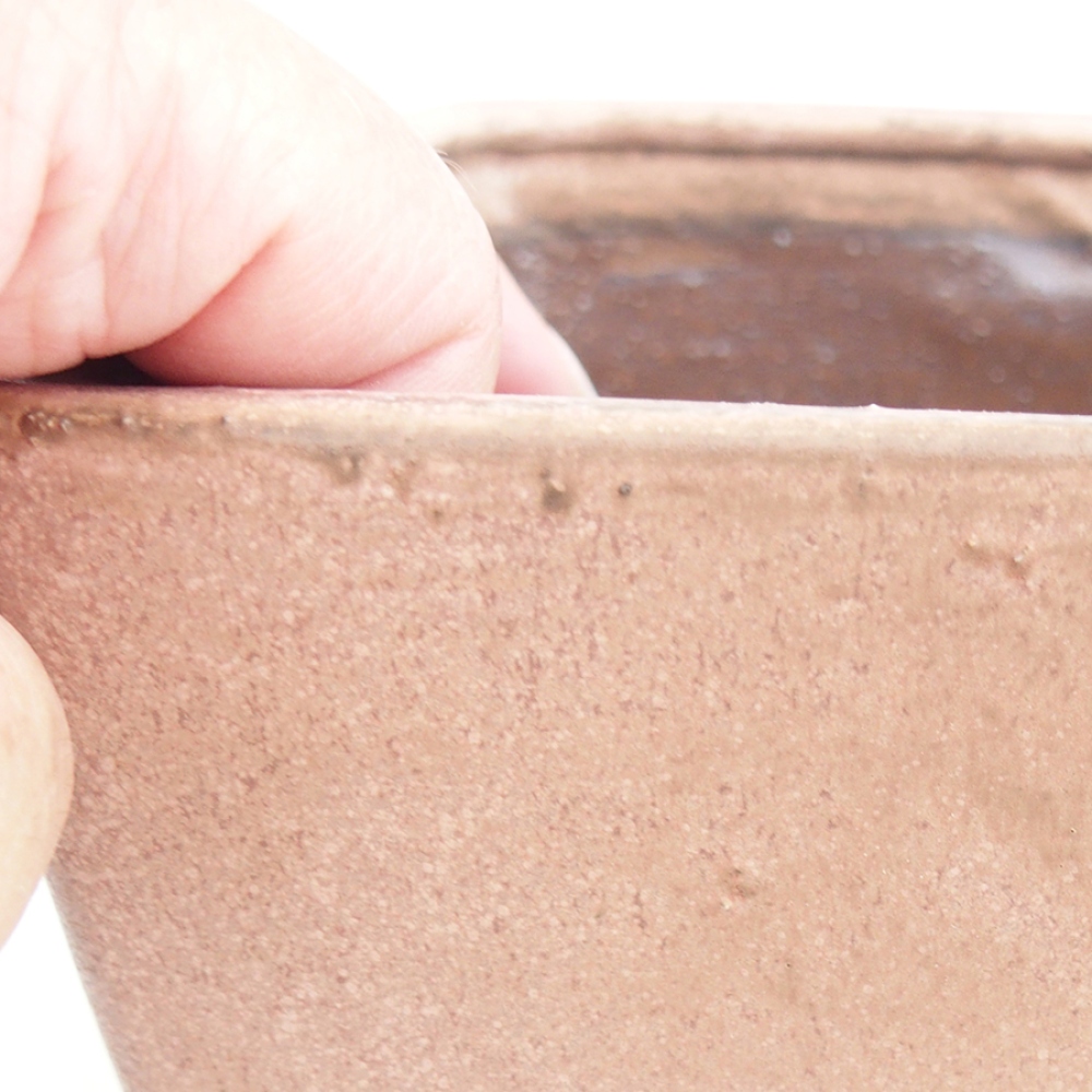 Cuenco bonsái de cerámica 15 x 15 x 9,5 cm, rosa