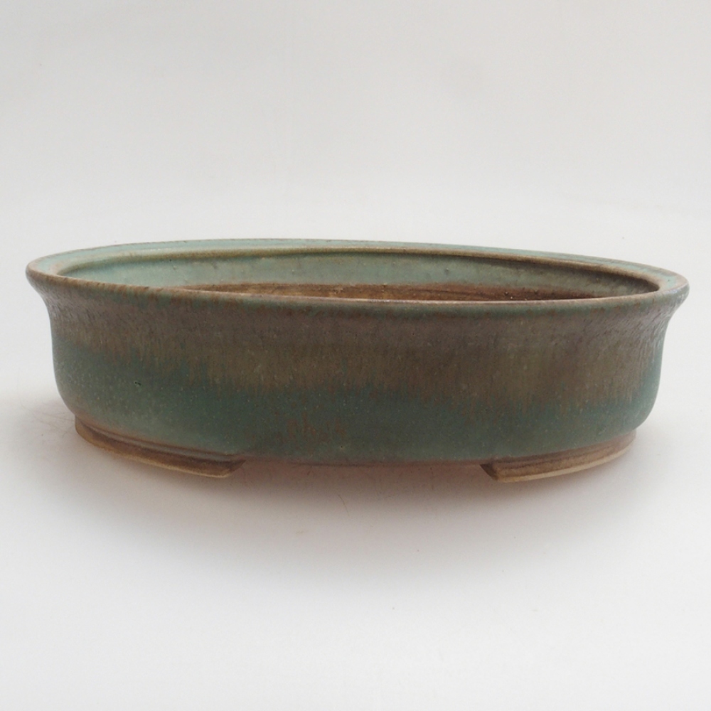 Cuenco bonsái de cerámica 10 x 8,5 x 4 cm, marrón