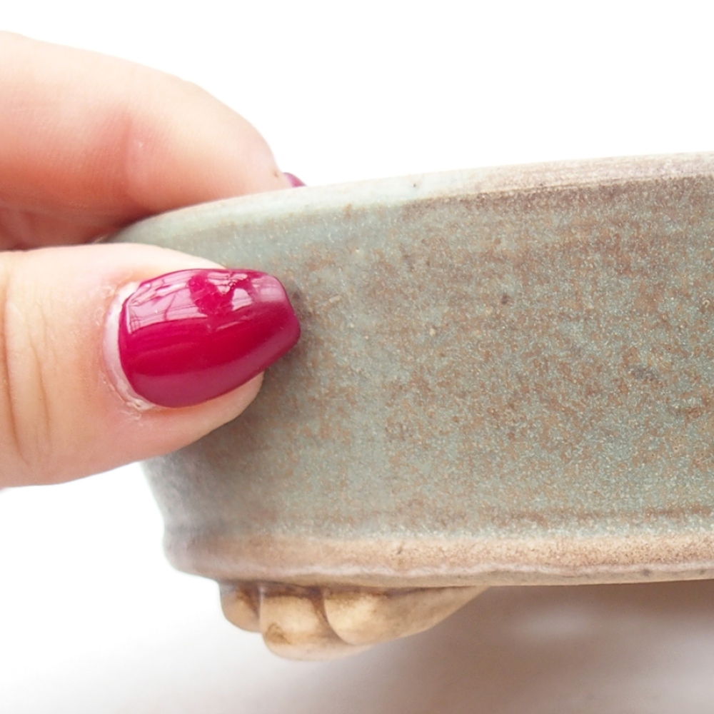 Cuenco bonsái de cerámica 13,5 x 13,5 x 4 cm, verde