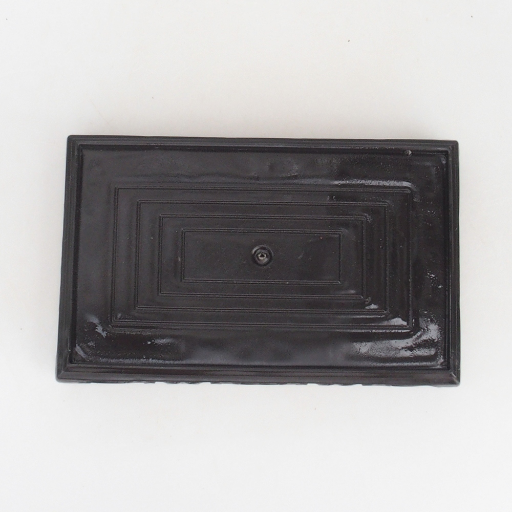 Mesa para bonsái rectángulo de plástico 18 x 12 x 3,5 cm, negro