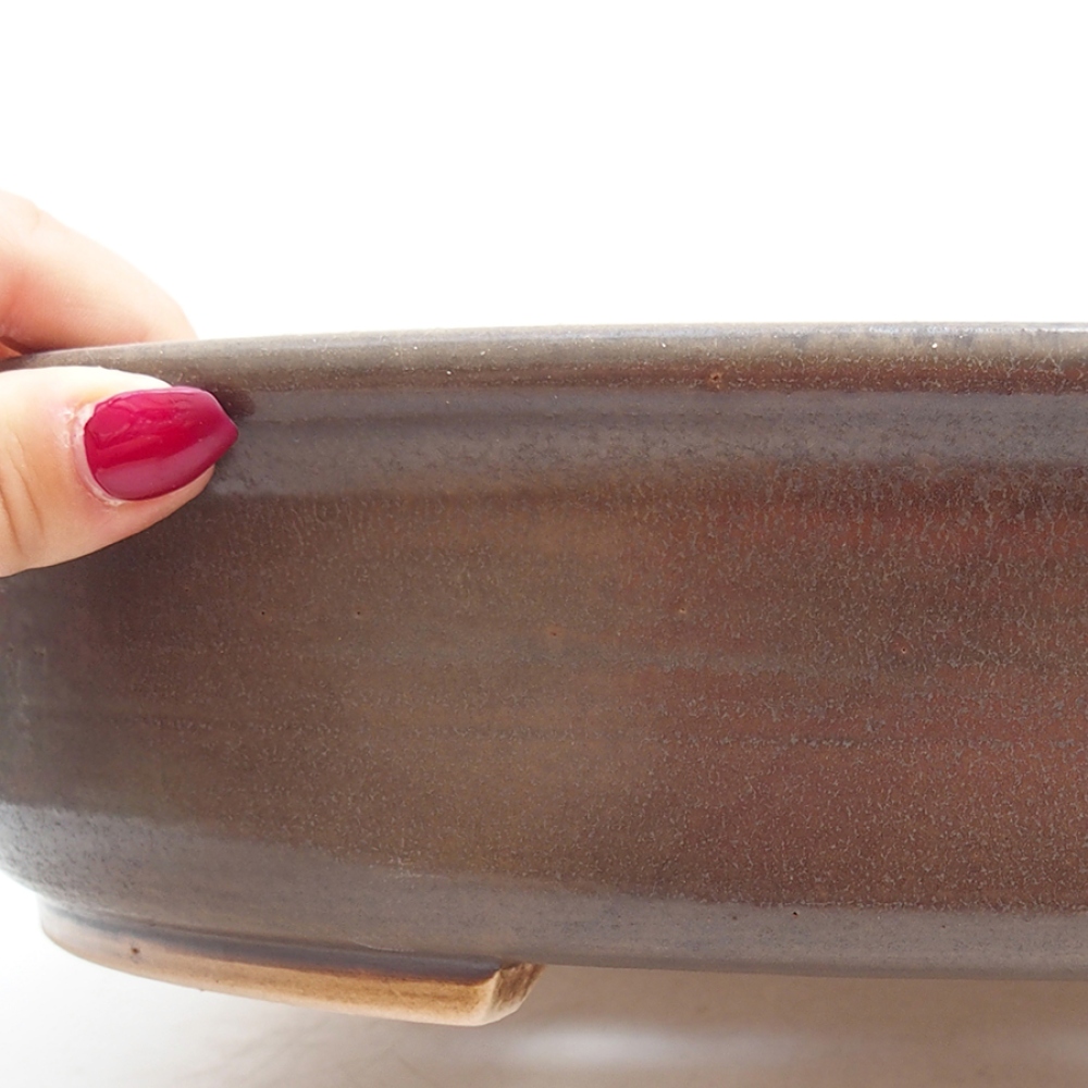 Cuenco bonsái de cerámica 32,5 x 28,5 x 7,5 cm, marrón