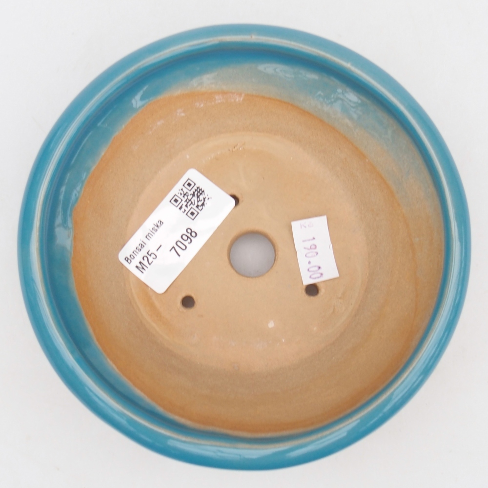 Cuenco bonsái de cerámica 13,5 x 13,5 x 5 cm, color azul