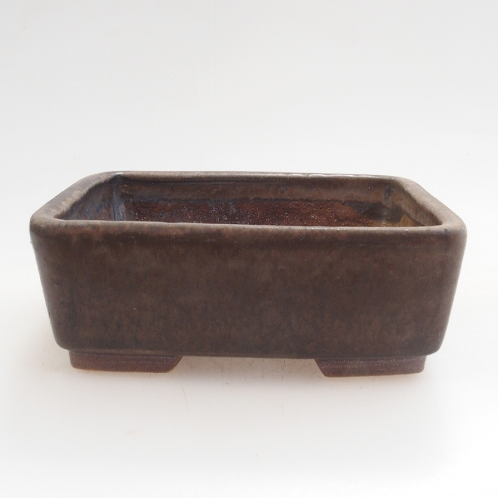 Cuenco bonsái de cerámica 10 x 8,5 x 4 cm, marrón