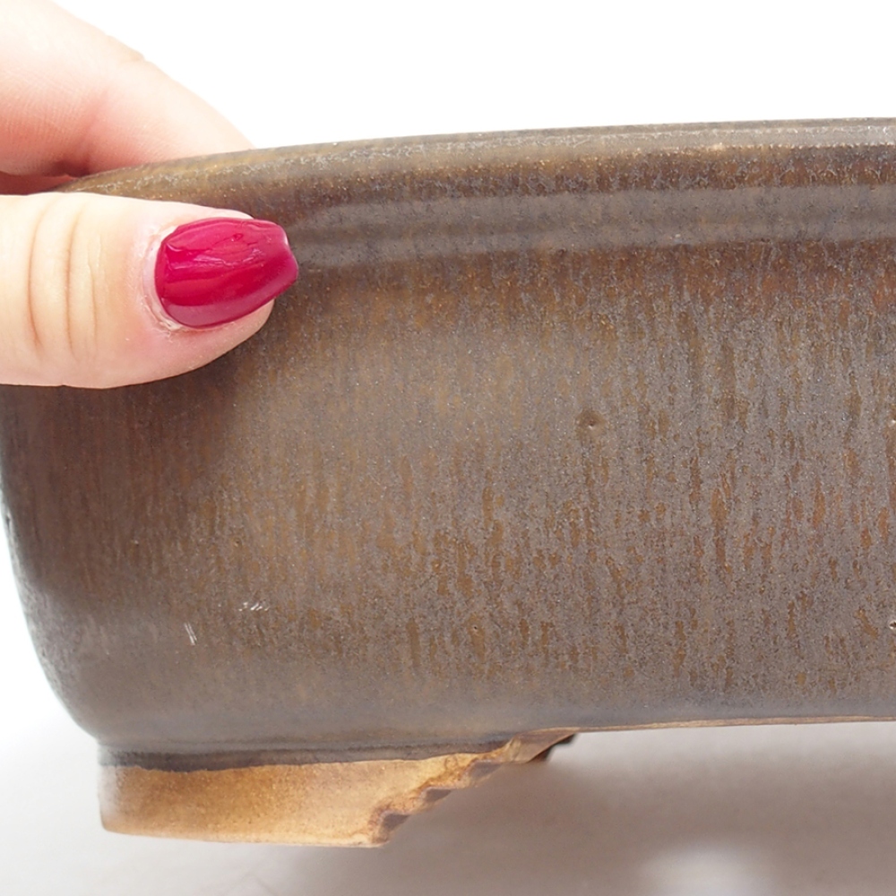 Cuenco bonsái de cerámica 25 x 21 x 7,5 cm, marrón