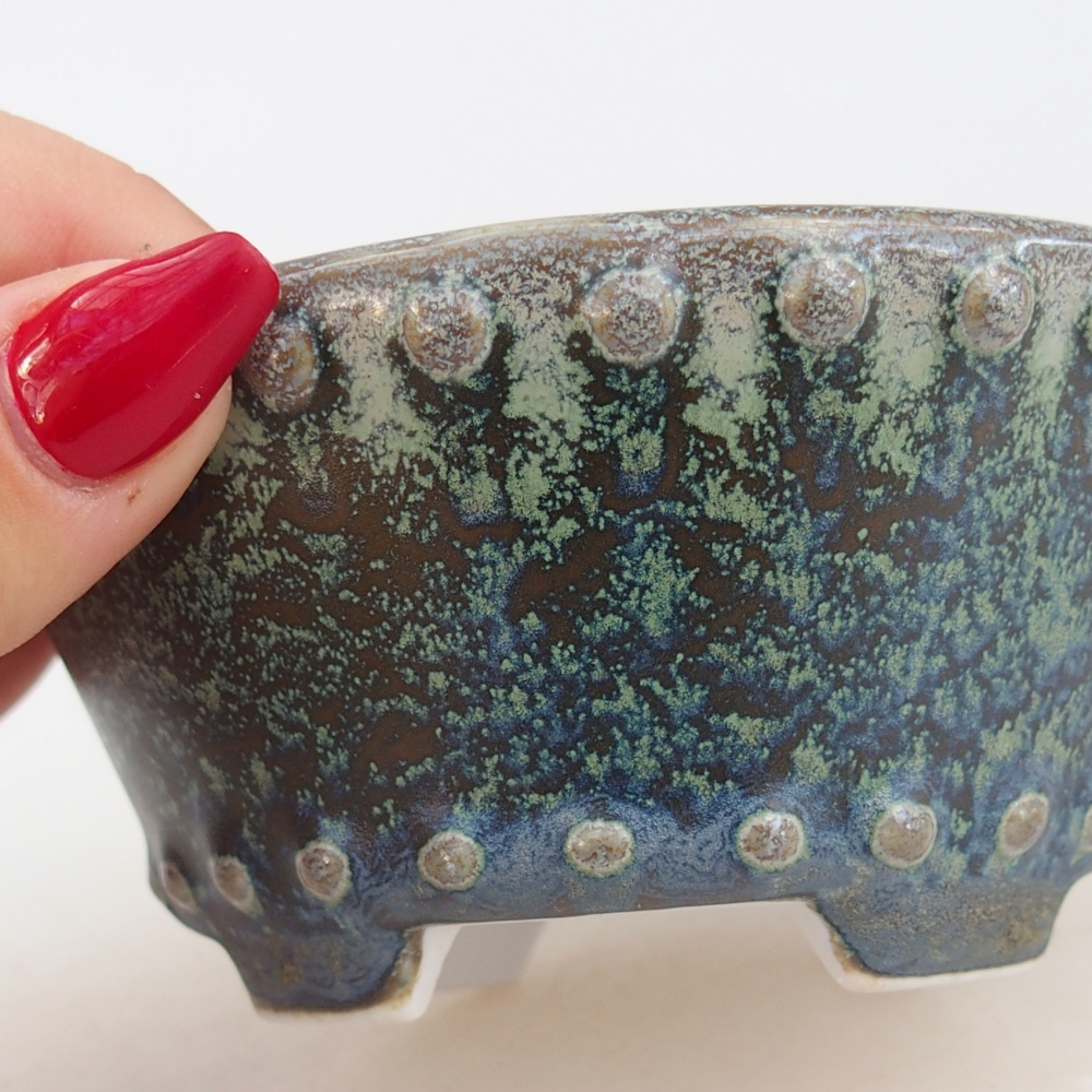 Cuenco bonsái de cerámica 10,5 x 10,5 x 5 cm, verde