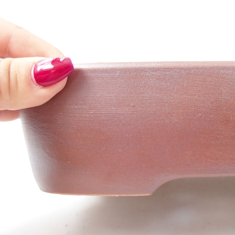 Cuenco bonsái de cerámica 23 x 18 x 5,5 cm, color metálico