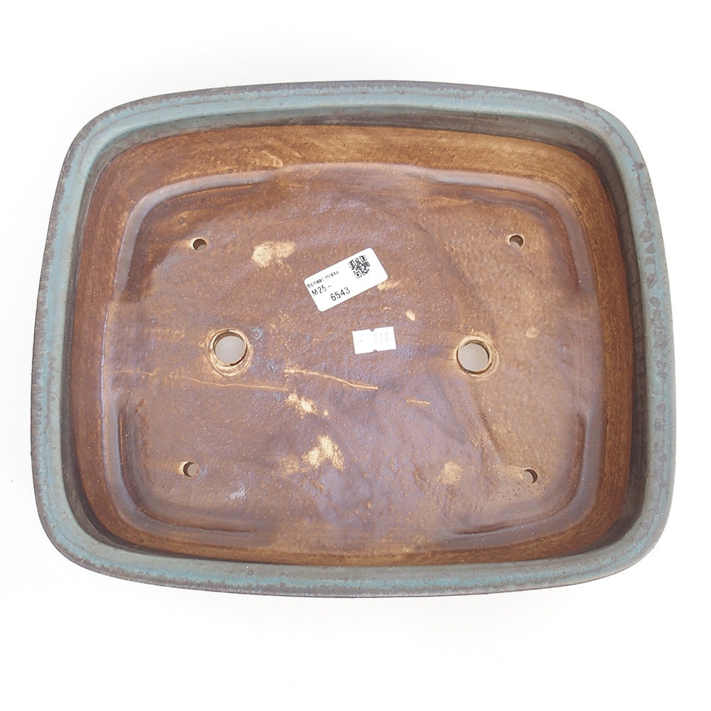 Cuenco bonsái de cerámica 29,5 x 25 x 7 cm, color azul