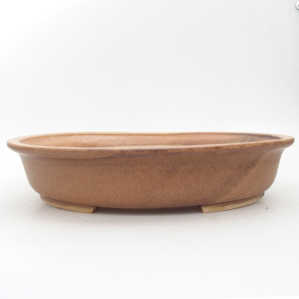 Cuenco bonsái de cerámica 28,5 x 23,5 x 7 cm, marrón