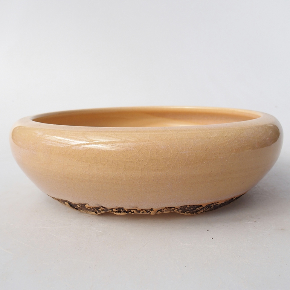 Cuenco bonsái de cerámica 19 x 19 x 7 cm, color beige