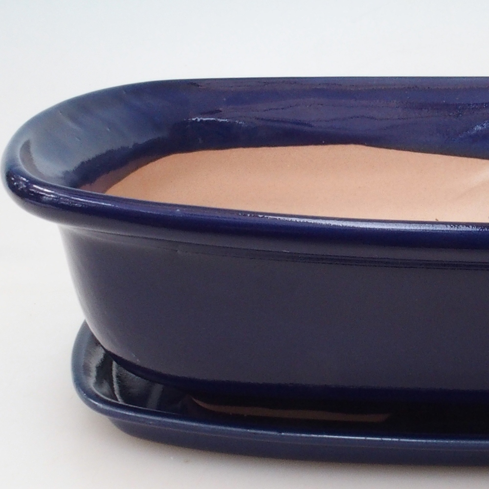 Cuenco bonsái + platillo H10 - 37 x 28 x 9 cm - azul
