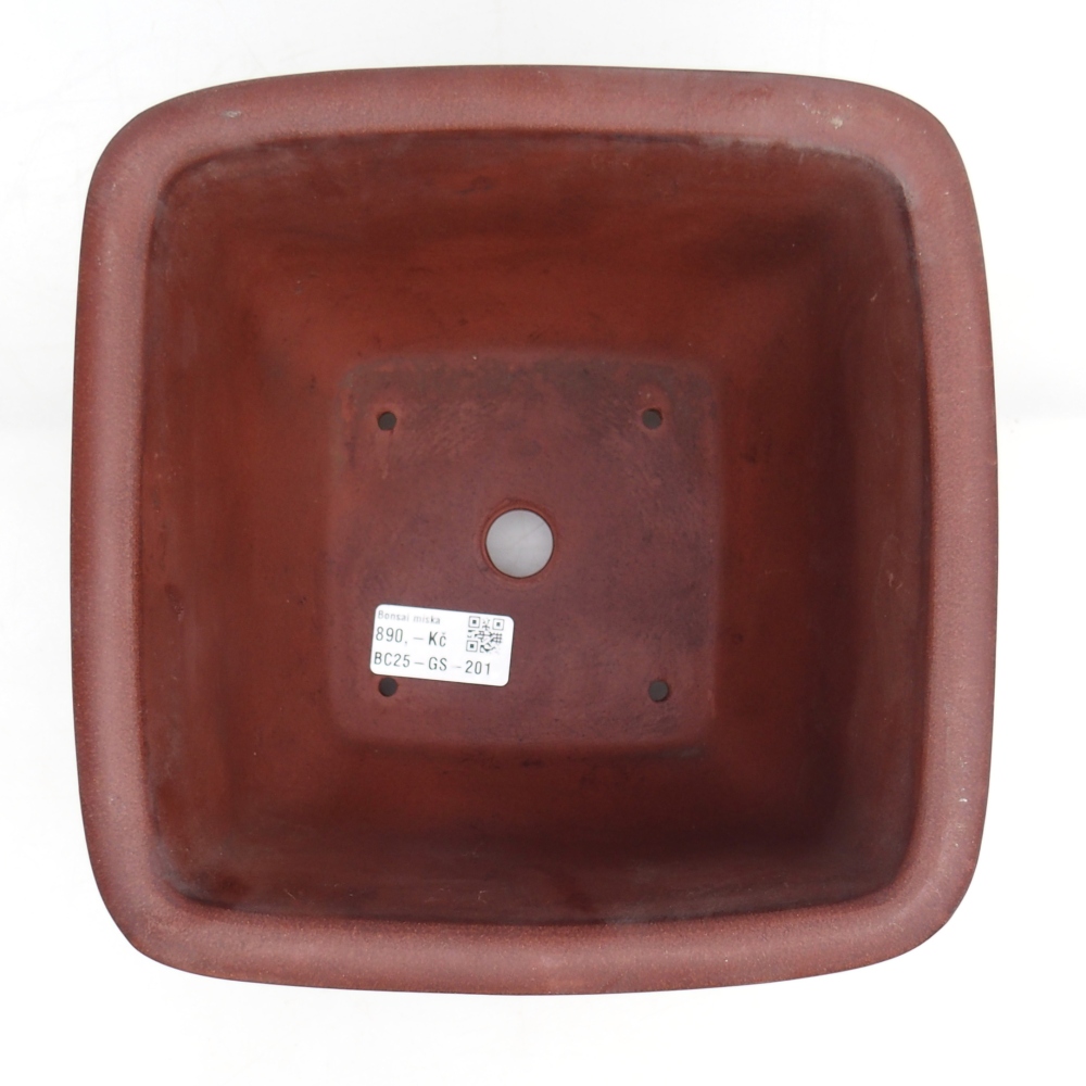 Cuenco bonsái de cerámica 21 x 21 x 13,5 cm, marrón