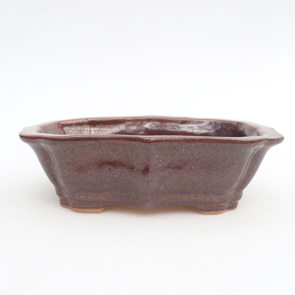 Cuenco bonsái de cerámica 15,5 x 11,5 x 4,5 cm, marrón