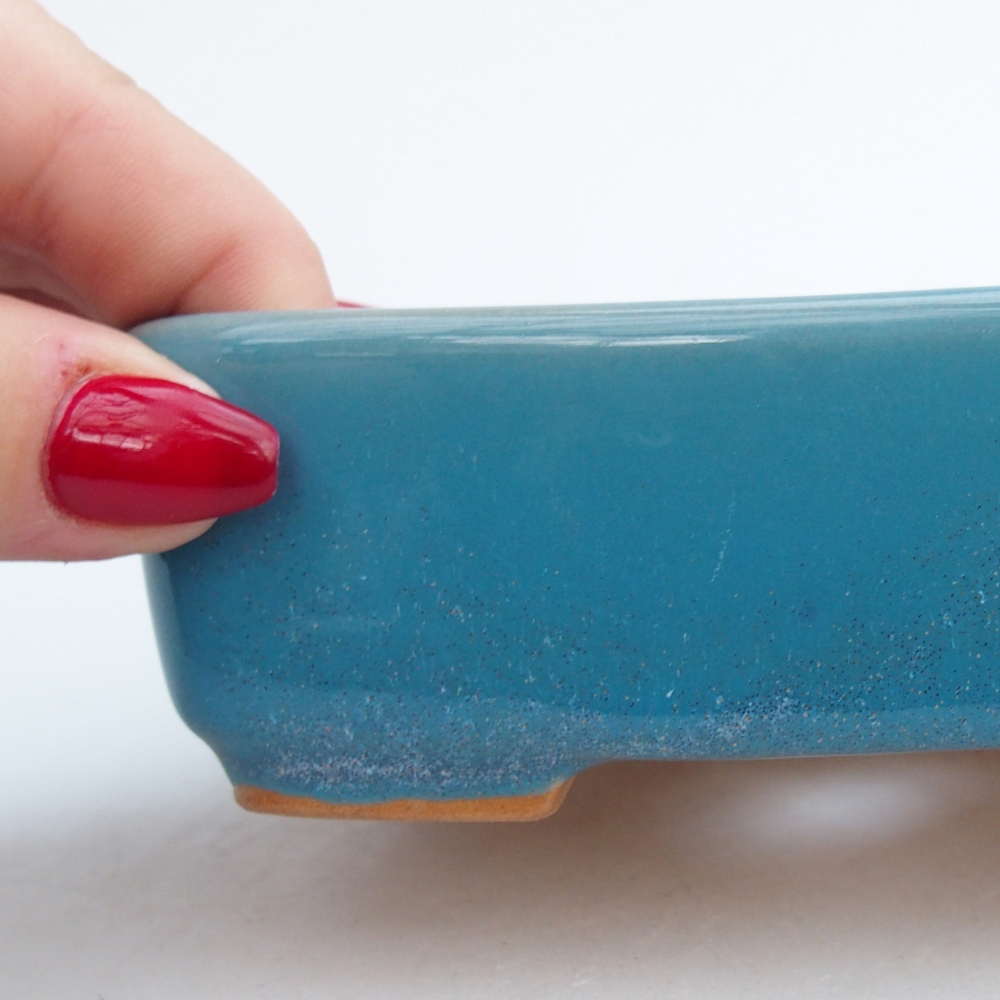 Cuenco bonsái de cerámica 12 x 10 x 4 cm, color azul