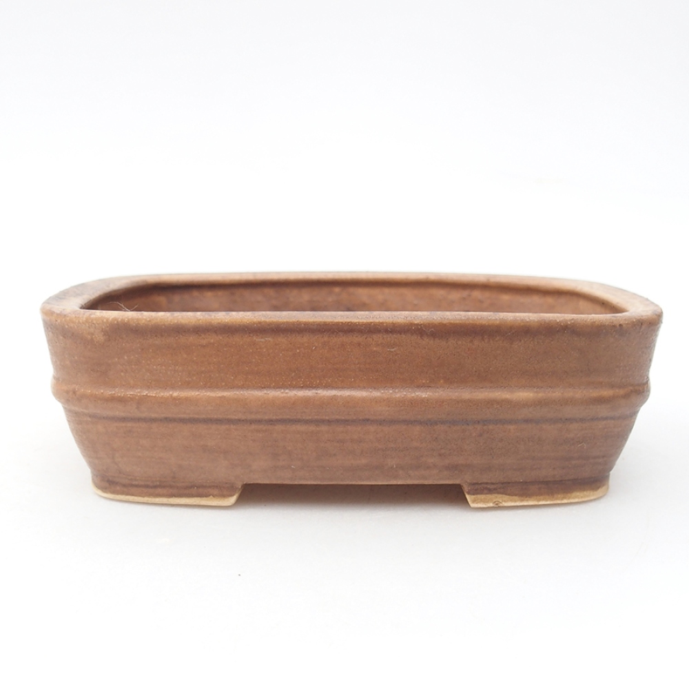Cuenco bonsái de cerámica 14,5 x 11,5 x 4 cm, marrón