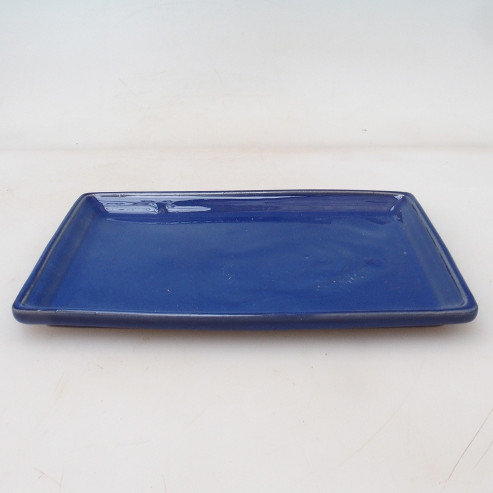 Platillo bonsái rectángulo 19,5 x 14 x 1,5 cm - azul