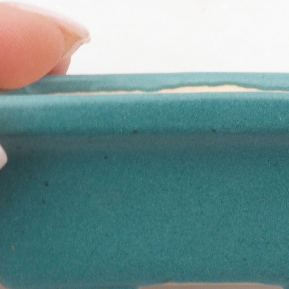 Cuenco bonsái de cerámica 6,5 x 5,5 x 4 cm, color azul