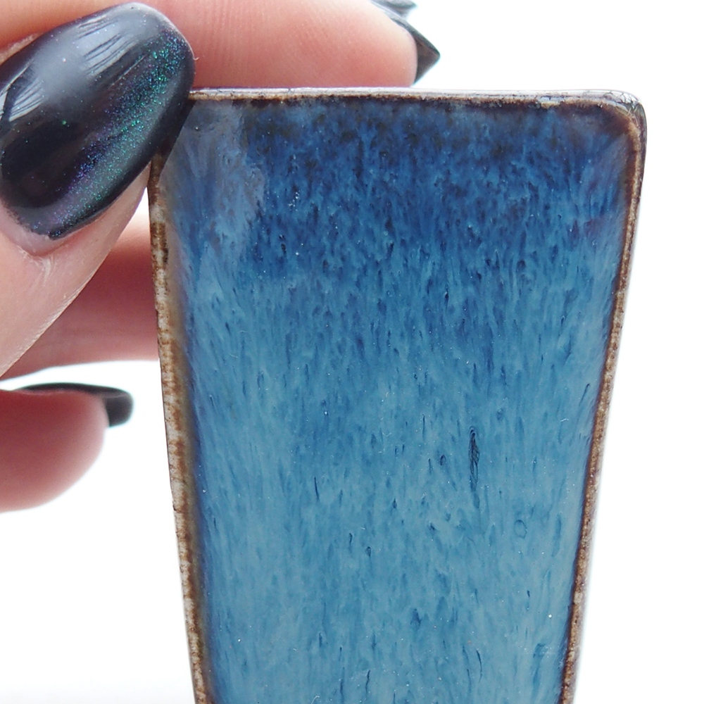 Mini cuenco bonsái 3,5 x 3,5 x 5 cm, color azul