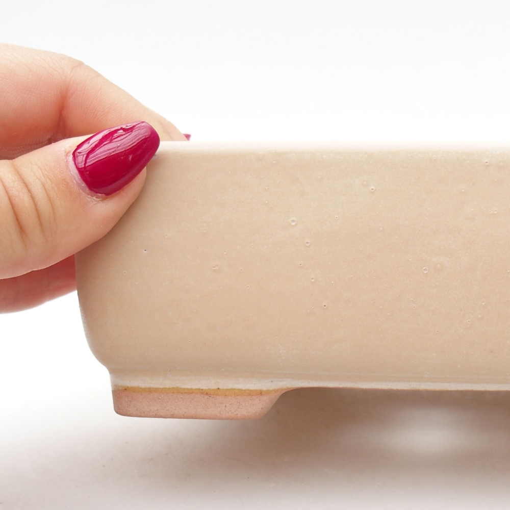 Cuenco bonsái de cerámica 15 x 11 x 5,5 cm, color beige