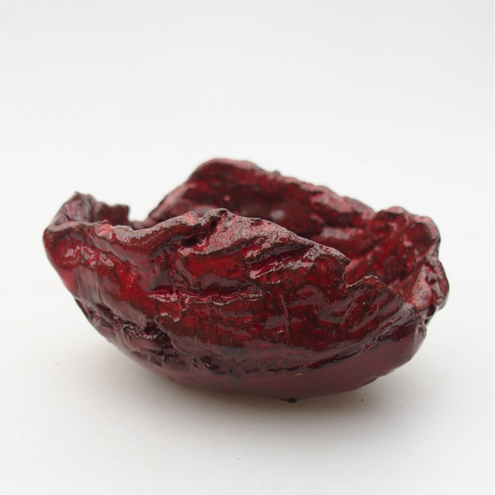 Concha de cerámica 9 x 7 x 4,5 cm , color rojo