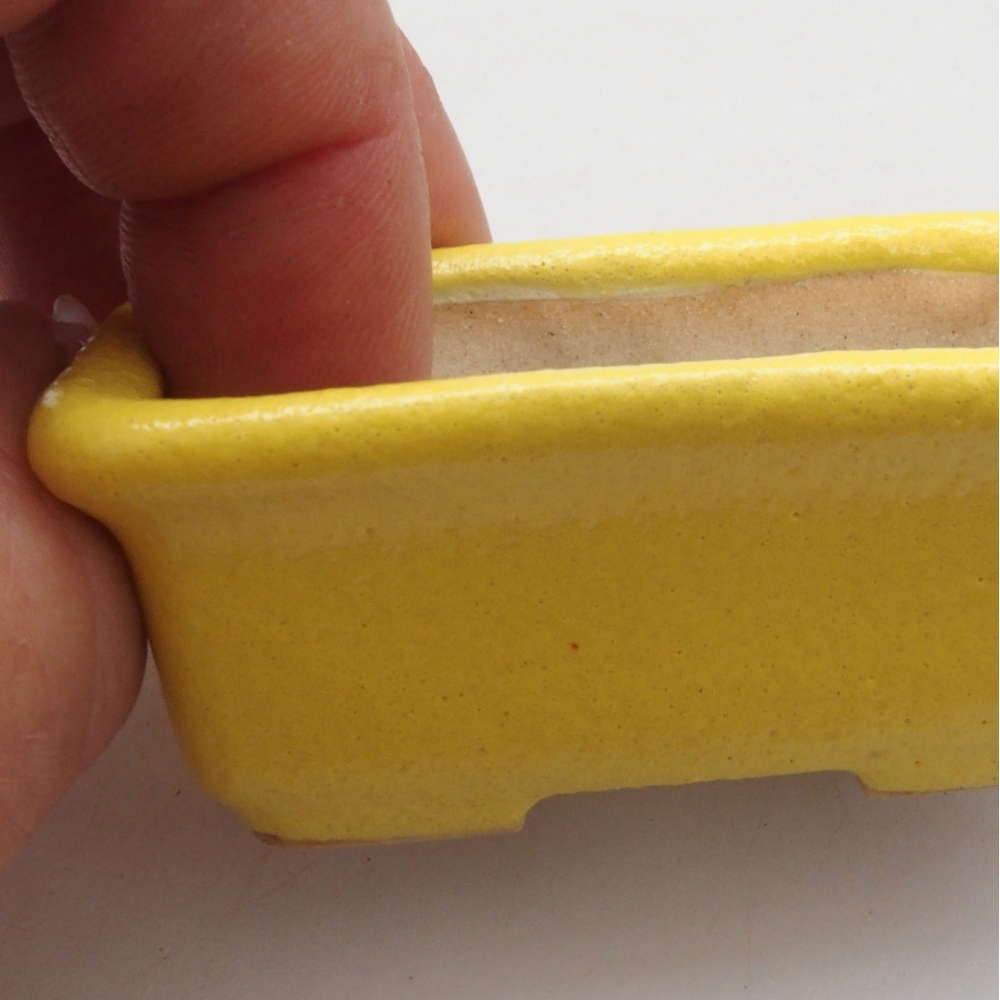 Cuenco bonsái de cerámica 6 x 3,5 x 2,5 cm, amarillo