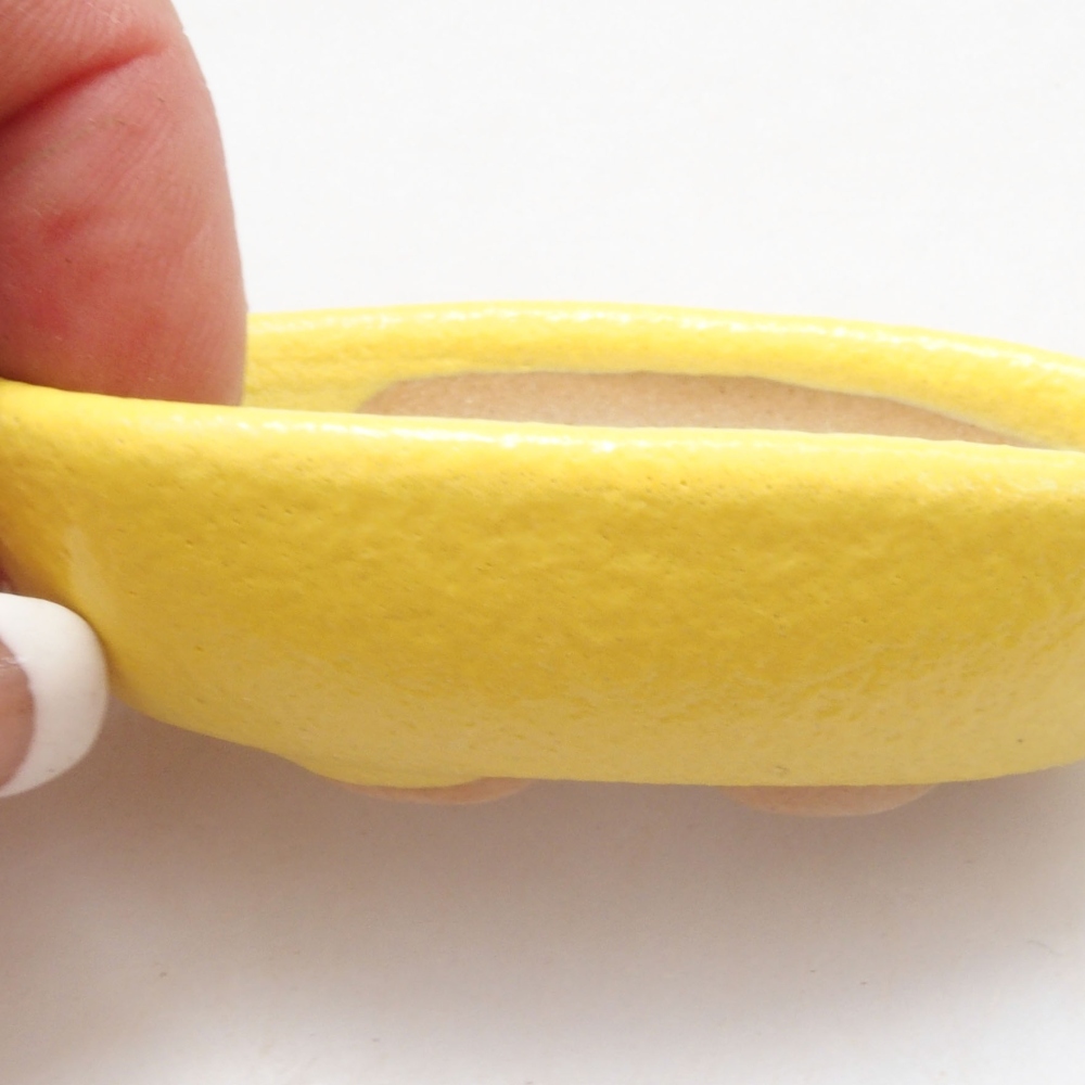 Cuenco bonsái de cerámica 6,5 x 3,5 x 2 cm, amarillo