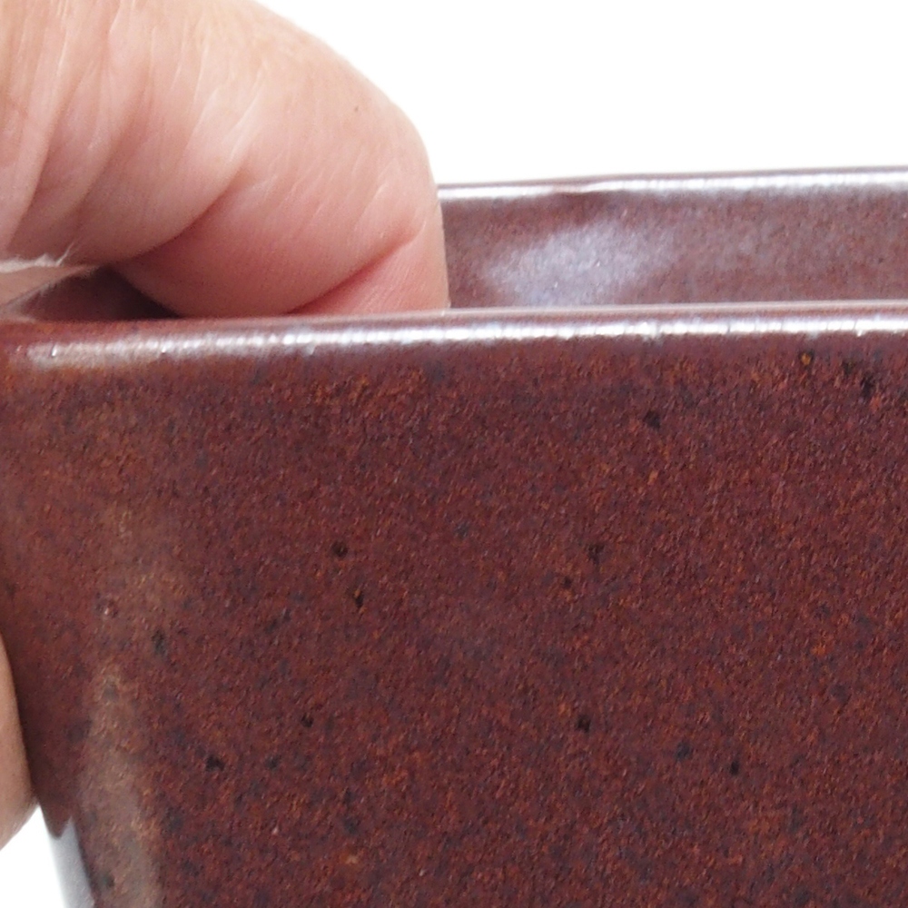 Cuenco bonsái de cerámica 10,5 x 10,5 x 11,5 cm, marrón