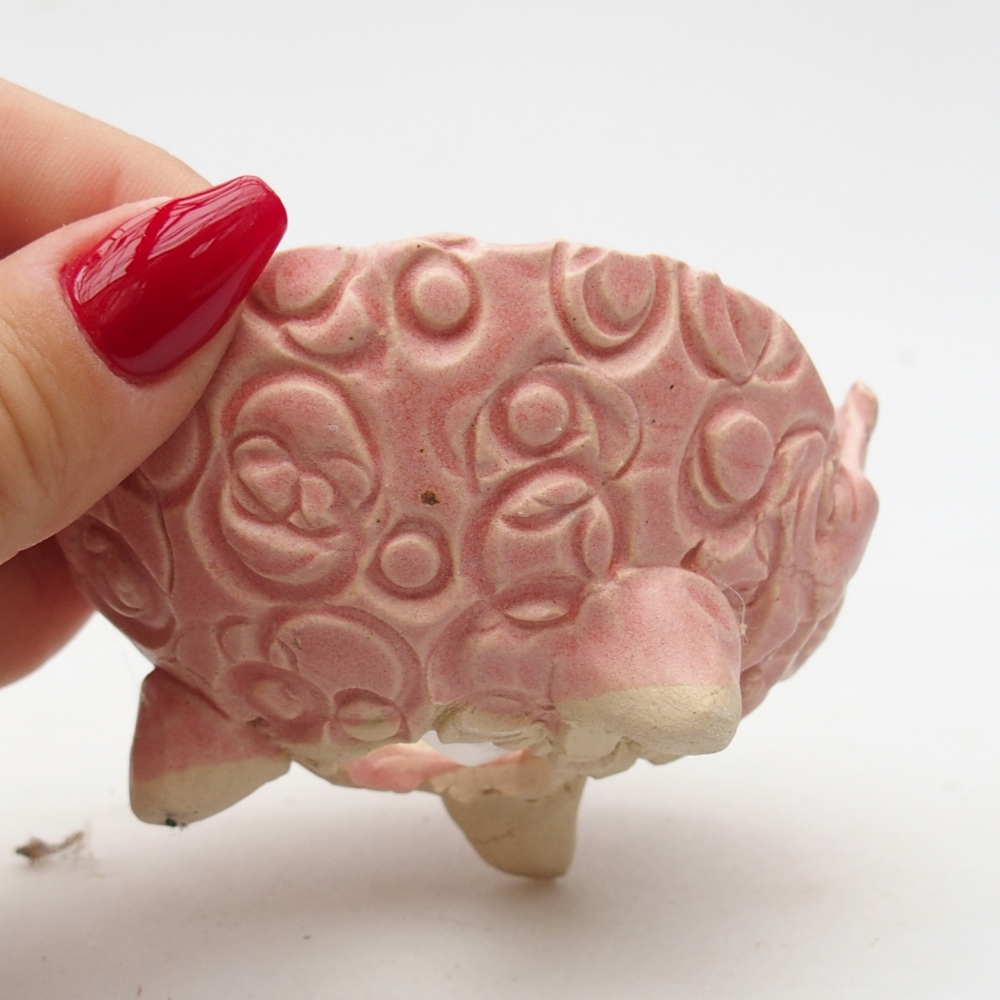 Concha de cerámica 8,5 x 8 x 5 cm , color rosa