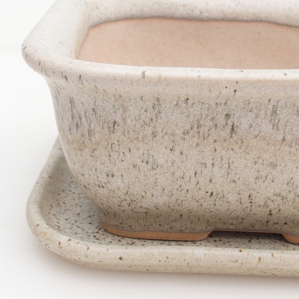 Cuenco bonsái + platillo H11 - 11,5 x 10 x 4 cm - verde