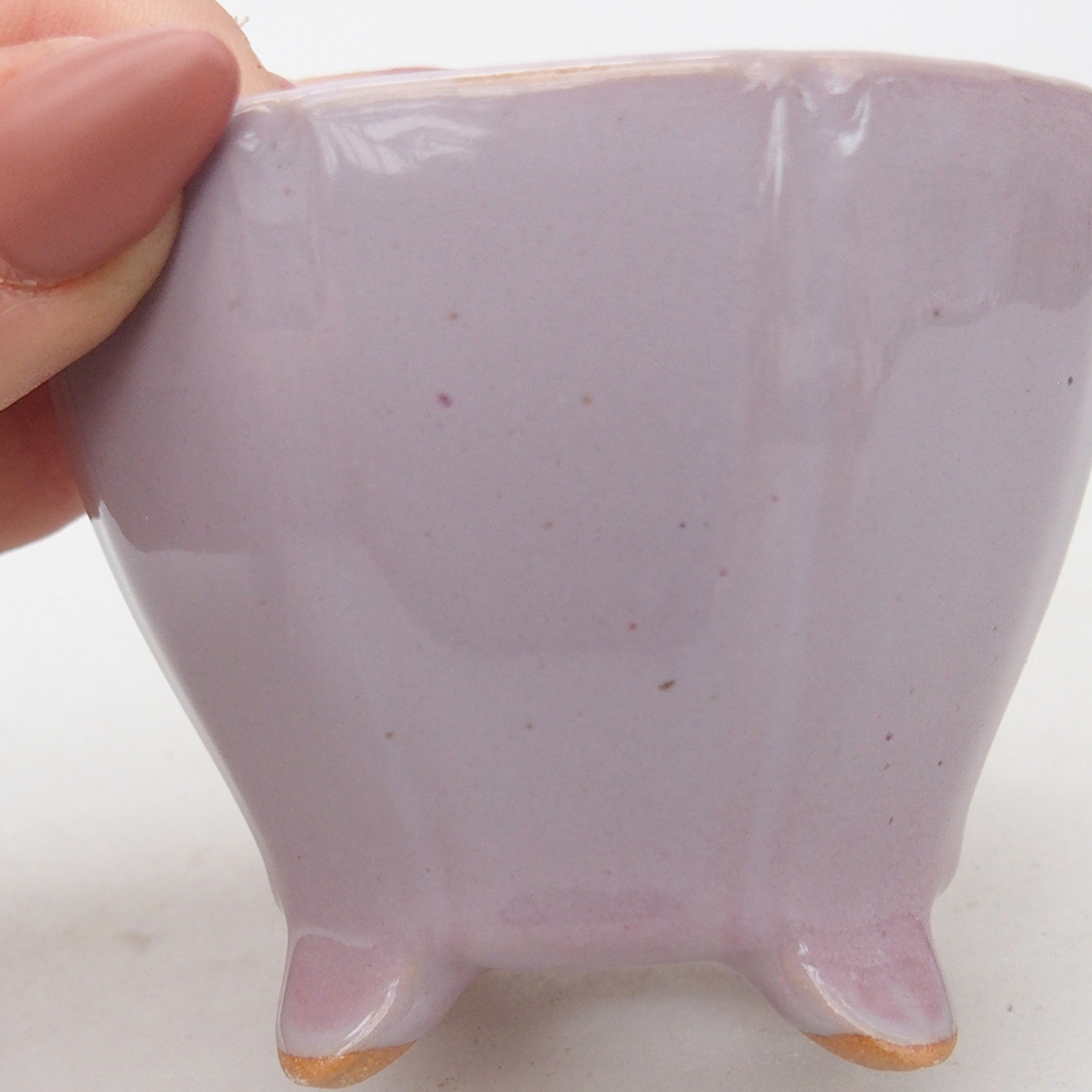 Cuenco bonsái de cerámica 7,5 x 7,5 x 6 cm, rosa