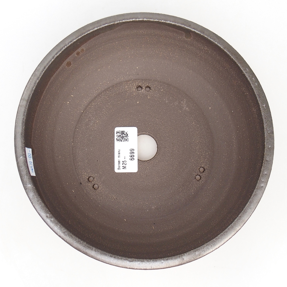 Cuenco bonsái de cerámica 20 x 20 x 6,5 cm, color metálico