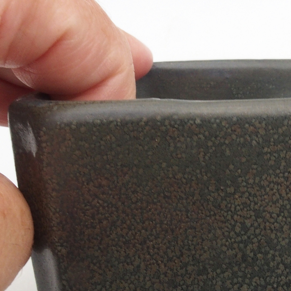 Cuenco bonsái de cerámica 9,5 x 9,5 x 7 cm, gris