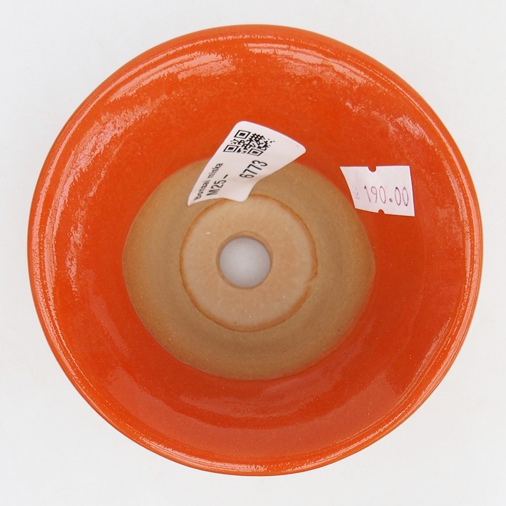 Cuenco bonsái de cerámica 10,5 x 10,5 x 7 cm, naranja