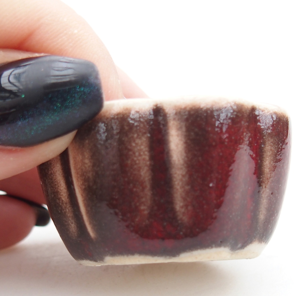 Cuenco mini bonsái 4 x 4 x 2 cm, color rojo