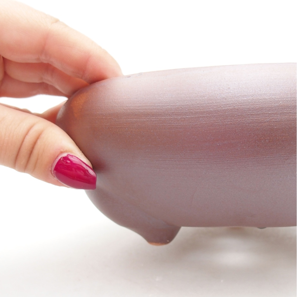 Cuenco bonsái de cerámica 14 x 14 x 6,5 cm, color metálico