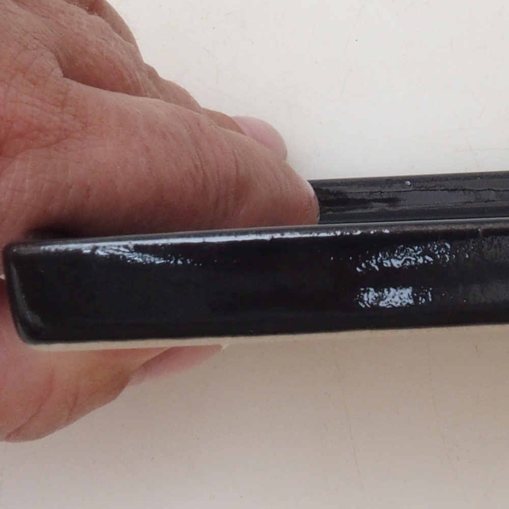 Bandeja bonsai cuadrada M - 10 x 10 x 1,5 cm - negra